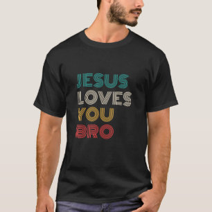 Camiseta Jesus Te Ama, Irmão, Fé Cristã Engraçado, RetroJe