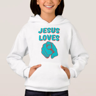 Camiseta Jesus te ama, moça de citação baseada em fé