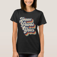 Jesus Te Ama Na Design Gráfica De Estilo De Vintag