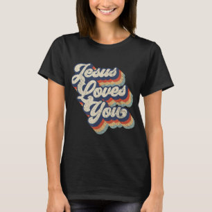 Camiseta Jesus Te Ama Na Design Gráfica De Estilo De Vintag