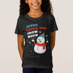 Camiseta Jesus Te Ama Neve Muito Natal Cristão T-Sh