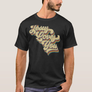 Camiseta Jesus Te Ama Retrair Estilo Vintage Estilo De Groo