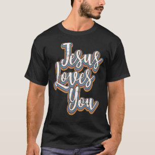 Camiseta Jesus Te Ama Retro Vintage Jesus 1