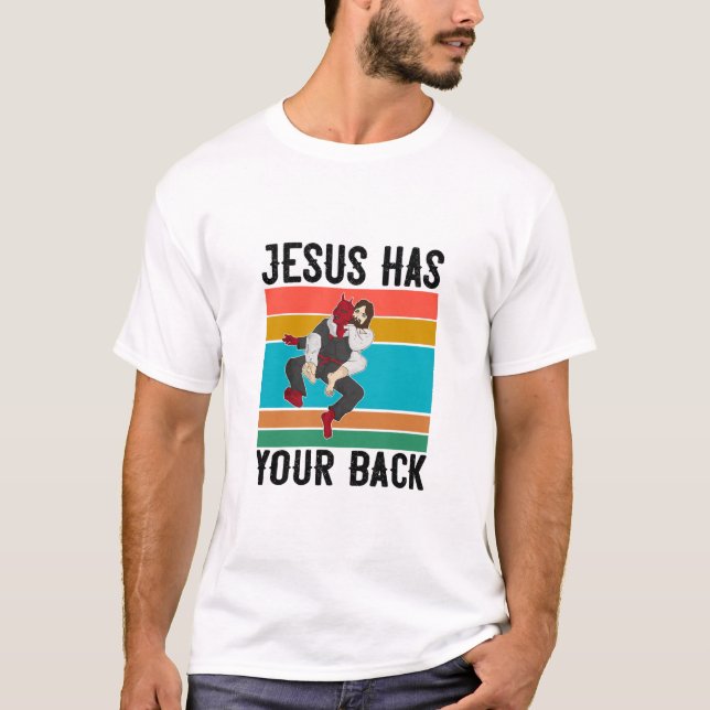 Camiseta Jesus tem as costas do brasileiro Jiu Jitsu, prese (Frente)