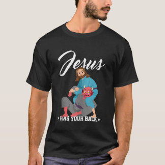 Camiseta Jesus Tem As Suas Costas Jiu Jitsu BJJ Engraçado M