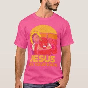 Camiseta Jesus Tem As Suas Costas, Jiu Jitsu, Homens Cristã