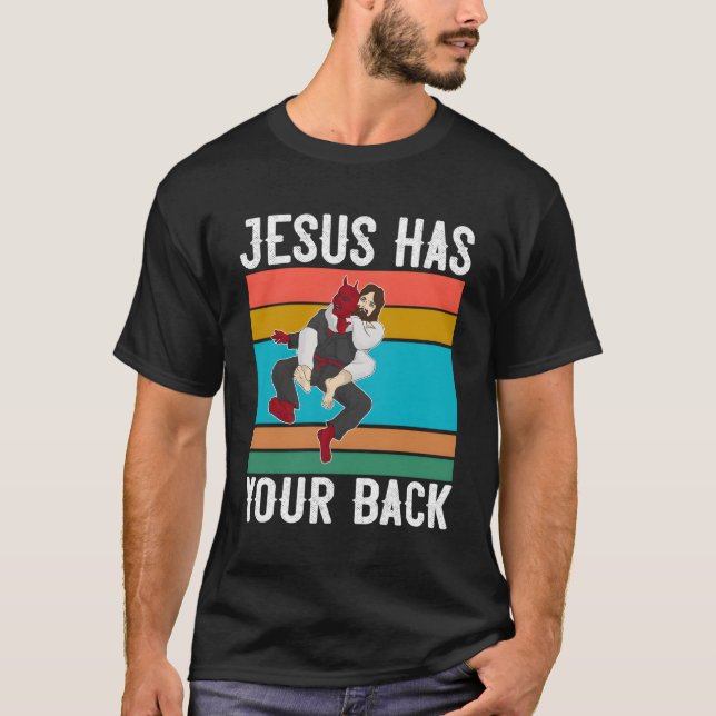 Camiseta Jesus tem seu presente de Jiu Jitsu, Impressão de  (Frente)