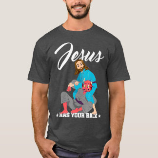 Camiseta Jesus Tem Suas Costas Jiu Jitsu Bjj Mma Long