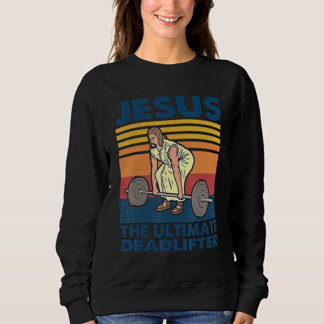 Camiseta Jesus The Ultimate Deadlifter  Vintage Gym Christi (Frente)