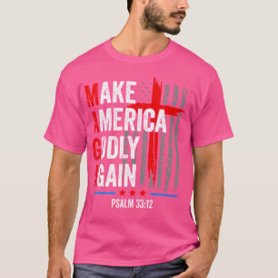 Camiseta Jesus Torna a América Deus Novamente Salmo 33 12 P