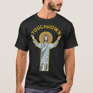 Camiseta Jesus Touchdown Diversão Fé Cristã Frase Meme C