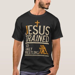 Camiseta Jesus Treinou Luta Livre Família Deus Cristão Luta