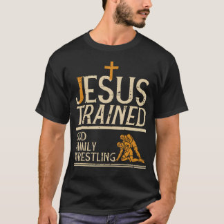 Camiseta Jesus Treinou Luta Livre Família Deus Cristão Luta