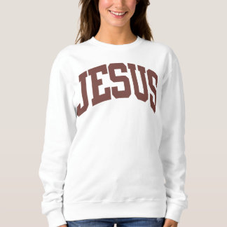Camiseta JESUS Varsity Print Basic Crewneck Sweatshirt