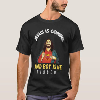 Camiseta Jesus Vem E O Menino Está Irritado - Engraçado Rel