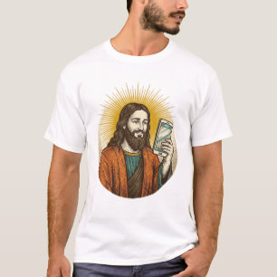 Camiseta Jesus Vídeo Acidental Em vez de Câmera de Foto Fai