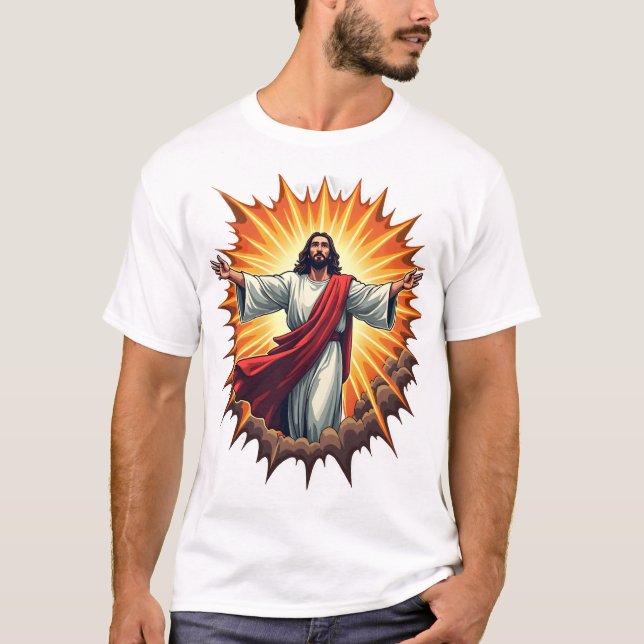 Camiseta Jesus Vitória Explosão Estampa Vintage (Frente)