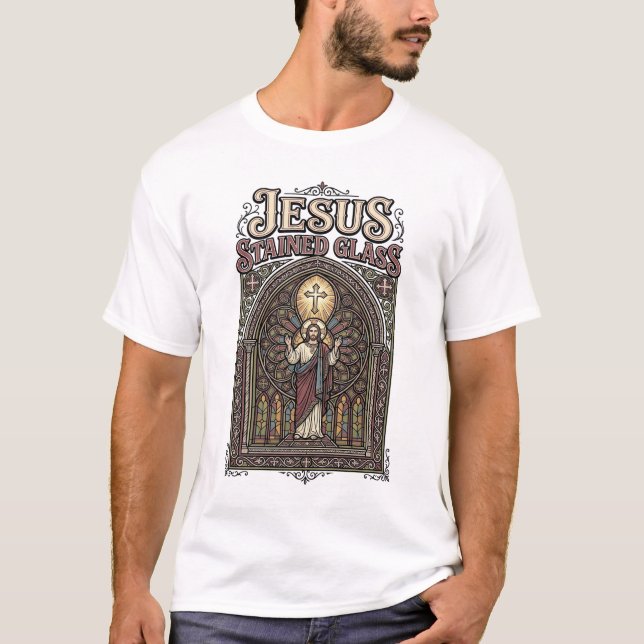 Camiseta Jesus Vitral Jesus Vitral Catedral  (Frente)