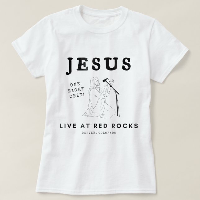 Camiseta Jesus Vive Em Rochas Vermelhas (Frente do Design)