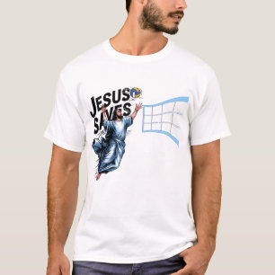 Camiseta Jesus Voleibol Salva Fé Cristã Encantada