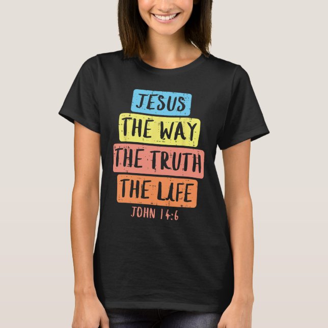 Camiseta Jesus Way Verdade Vida John 146 Páscoa Religiosa M (Frente)