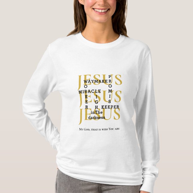 Camiseta Jesus Waymaker, cristão personalizado (Frente)
