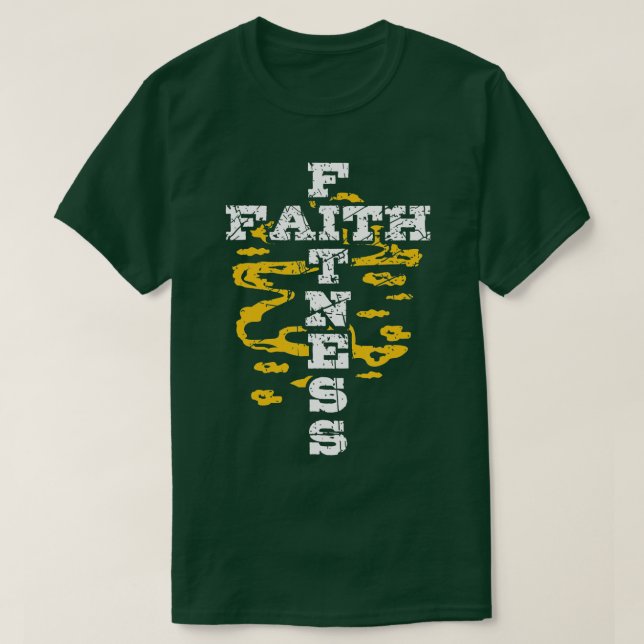 Camiseta Jesus Workout Faith Malhação Cross Christian Gym G (Frente do Design)