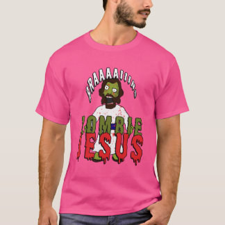 Camiseta Jesus Zumbi Sinistro Quer CÉREBROS Humor de Terror