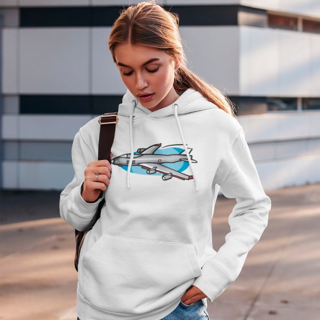 Camiseta Jet Plane Womens Hoodie (Criador carregado)
