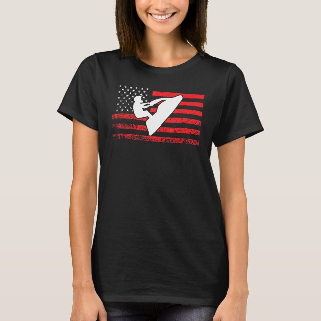 Camiseta Jet Ski American Flag Jet Skiing (Frente)