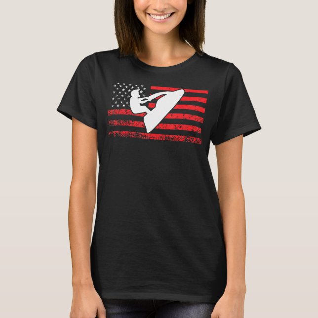 Camiseta Jet Ski American Flag Jet Skiing (Frente)