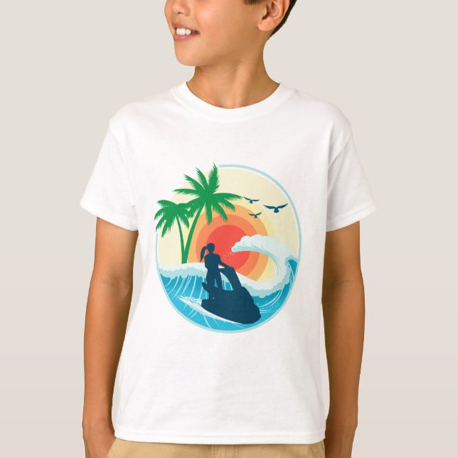 Camiseta Jet Ski e Ondas (Frente)