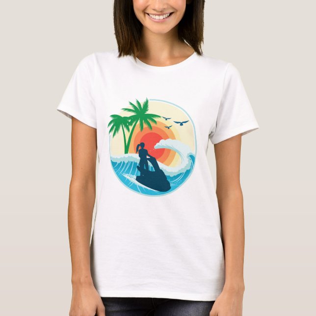 Camiseta Jet Ski e Ondas (Frente)