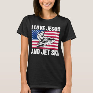 Camiseta Jet Ski Eu Amo Jesus E Jet Ski Flag Americano
