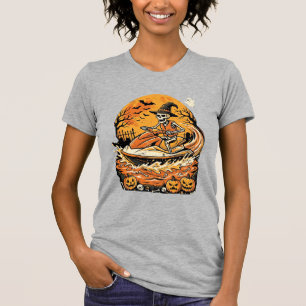 Camiseta Jet Ski Halloween Esqueleto Bruxa Abóbora Design_1