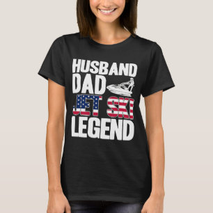 Camiseta Jet Ski Husband Pai Jet Ski Legend American Flag