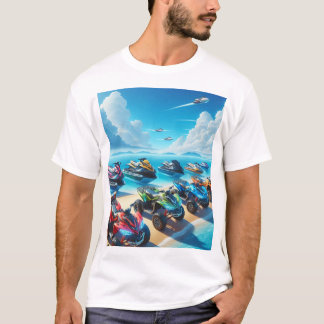 Camiseta  Jet Skis Waver Runners e ATVs Praia