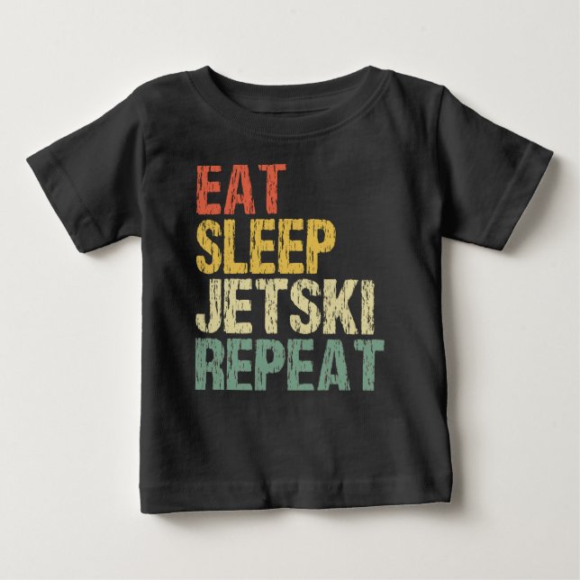 Camiseta Jetski Eat Sleep Repeat Retro Style Funny (Frente)