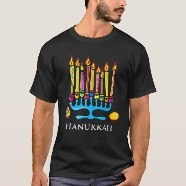 Camiseta Jew Ish Challah Menorah Hanukkah  2 (Frente)