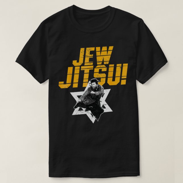 Camiseta Jew Jitsu Engraçado Artes Marciais Judaicas Rabbi  (Frente do Design)