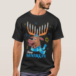 Camiseta Jewdolph Hanukkah Reindeer Menorah Chanukah