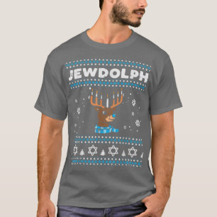 Camiseta Jewdolph Ugly Hanukkah Sweater Reindeer Funny Chan