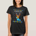 Camiseta Jewdolph Ugly Hanukkah Sweater Reindeer Menorah Ch<br><div class="desc">Jewdolph Ugly Hanukkah Sweater Reindeer Menorah Chanukah</div>