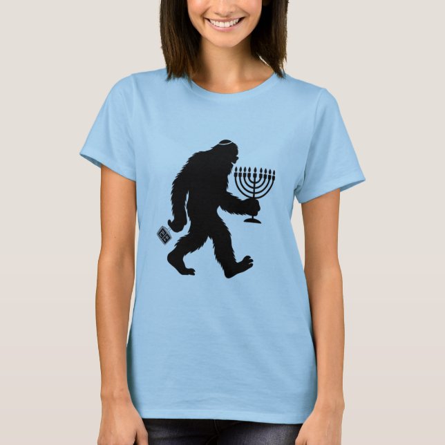Camiseta Jewish Bigfoot Hanukkah Chanukah Humor Hilarious (Frente)