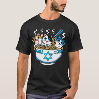 Camiseta Jewish Cats Ramen Kitten Anime Hanukkah 	s Chanuka