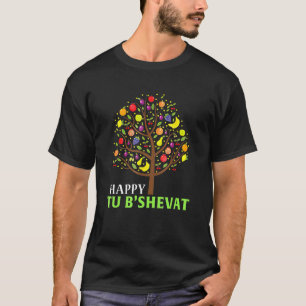 Camiseta Jewish Tu Bishvat Ano Novo com Tree & Fruta Jewis