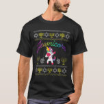 Camiseta Jewnicorn Dabbing judeu Unicorn Hanukkah Chanukah<br><div class="desc">Jewnicorn Shirt, Funny Ugly Hanukkah, blusa de "Jewnicorn" Dabbing judeu Unicorn Piada Pun Pajama, fazendo a dança de dab em cores do arco-íris com um brinquedo Menorah e Dreidel, mostre seu orgulho judeu, coma latas para celebrar Chanukah e Rosh Hashanah. Hanukkah Sweater, Men, Women and Kids vão adorar esta hilária...</div>