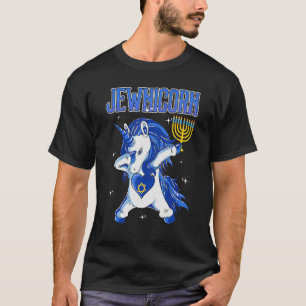 Camiseta Jewnicorn Dabbing Unicorn Hanukkah Chanukah Girl W