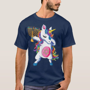 Camiseta Jewnicorn Funny Jewish Unicorn Chanukah Girls 