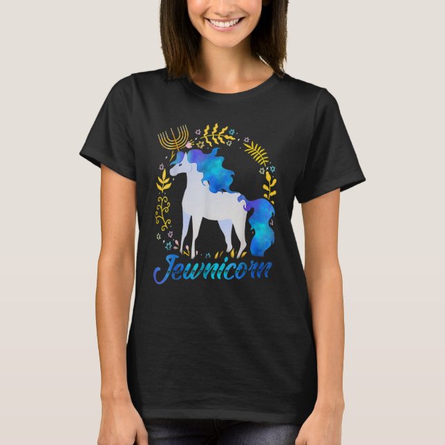 Camiseta Jewnicorn Jewish Unicorn Chanukah Hanukkah Jew (Frente)